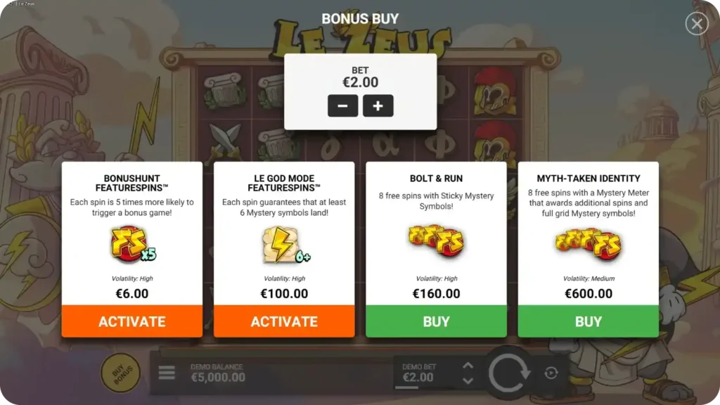 Bonus Buy in Le Zeus