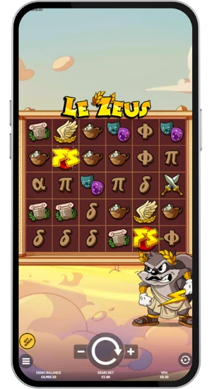 Mystery symbols during the base game in the Le Zeus slot