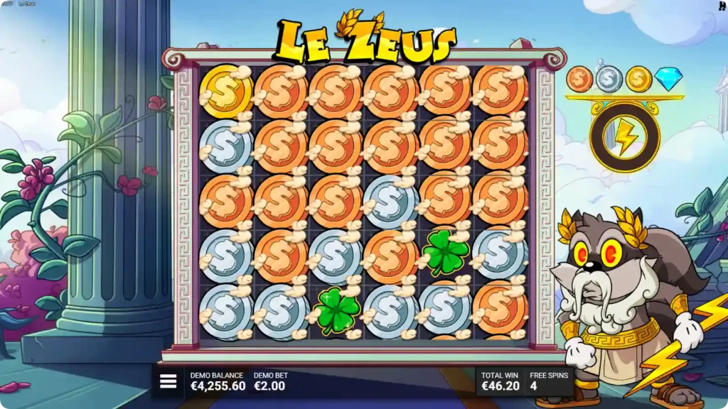 Le Zeus coin bonus feature
